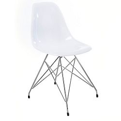 Biela jedálenská stolička Canett Crystal
