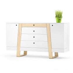 Biela komoda Absynth Magh, dĺžka 160 cm