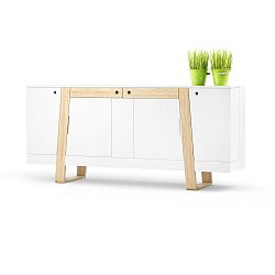 Biela komoda Absynth Magh, dĺžka 196 cm