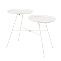 Biely odkladací stolík White Label Indy