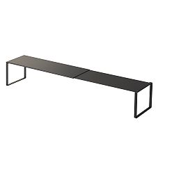 Čierna polica na topánky, šírka 34 - 60 cm