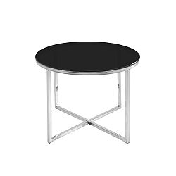 Čierny odkladací stolík Actona Cross, ⌀ 55 cm