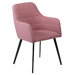 Ružová jedálenská stolička s opierkami na ruky DAN–FORM Embrace