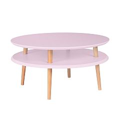Ružový konferenčný stolík Ragaba UFO, Ø 70 cm
