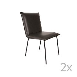 Sada 2 čiernych stoličiek White Label Floke