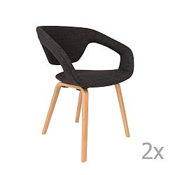 Sada 2 čiernych stoličiek Zuiver Flexback