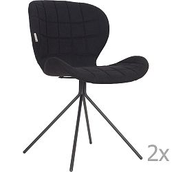 Sada 2 čiernych stoličiek Zuiver OMG