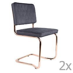 Sada 2 sivých stoličiek Zuiver Diamond Kink