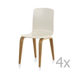 Sada 4 bielych jedálenských stoličiek Geese