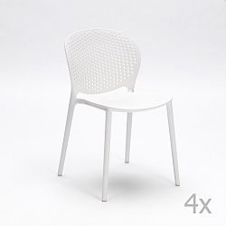Sada 4 bielych stoličiek Design Twist Gavle