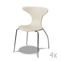 Sada 4 bielych stoličiek Furnhouse Suki