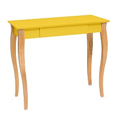 Žltý písací stôl Ragaba Lillo, dĺžka 85 cm