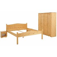 3-dielny posteľný dvojlôžkový set z borovicového dreva Støraa Maine