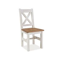 Biela jedálenská stolička z borovicového dreva Signal Poprad