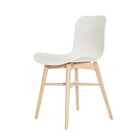 Biela jedálenská stolička z masívneho bukového dreva NORR11 Langue Natural