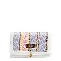Biela peňaženka s farebným dekorom Carla Ferreri Boho