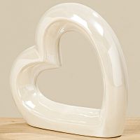 Biela porcelánová dekorácia v tvare srdca Boltze Cheryl