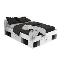 Biela posteľ Frank, 140 x 200 cm