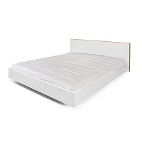 Biela posteľ s hnedými hranami TemaHome Float, 180 x 200 cm
