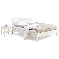 Biela ručne vyrobená posteľ z masívneho brezového dreva Kiteen Anniina, 160 x 200 cm