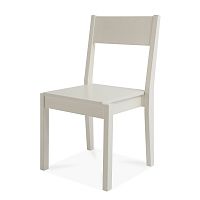 Biela ručne vyrobená stolička z masívneho brezového dreva Kiteen Joki