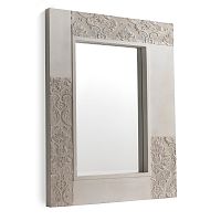Biele nástenné zrkadlo Geese Pattern, 100 x 80 cm
