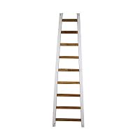 Biely dekoratívny rebrík z teakového dreva HSM Collection Tangga, dĺžka 195 cm