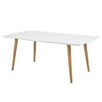 Biely jedálenský stôl Actona Elise High Gloss, 180 × 100 cm