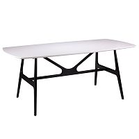 Biely jedálenský stôl s čiernymi nohami sømcasa Gabby, 180 x 90 cm