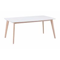 Biely jedálenský stôl s matne lakovanými nohami Folke Griffin, dĺžka 150 cm