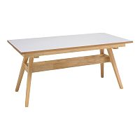 Biely jedálenský stôl s nohami z dubového dreva sømcasa Abbie, 150 x 90 cm