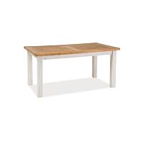 Biely jedálenský stôl z borovicového dreva Signal Poprad, dĺžka 160 cm