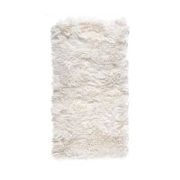 Biely koberec z ovčej kožušiny Royal Dream Zealand, 140 x 70 cm
