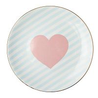 Biely porcelánový tanier Vivas Heart, Ø 23 cm