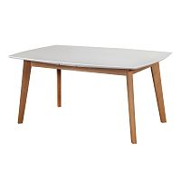 Biely rozkladací jedálenský stôl Dřevotvar Ontur 35, 160 × 100 cm