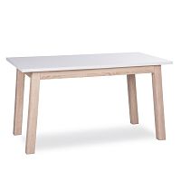 Biely rozkladací jedálenský stôl s nohami v dubovom dekore Intertrade Apart, 140 × 85 cm
