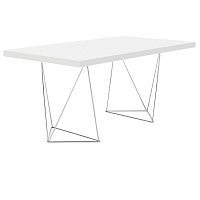 Biely stôl TemaHome Trestle, dĺžka 160 cm