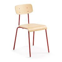 Červená jedálenská stolička s prírodným sedadlom La Forma Klee