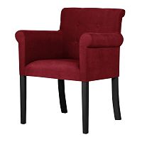 Červená stolička s čiernymi nohami Ted Lapidus Maison Flacon