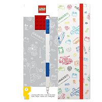 Červeno-biely zápisník A5 s modrým perom LEGO®