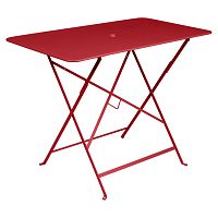 Červený záhradný stolík Fermob Bistro, 97 x 57 cm