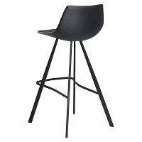 Čierna barová stolička s čiernou kovovou podnožou DAN–FORM Pitch