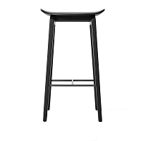 Čierna barová stolička z dubového dreva NORR11 NY1, 65 x 35 cm