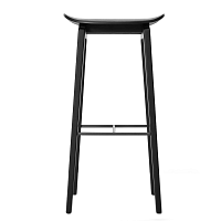 Čierna barová stolička z dubového dreva NORR11 NY11, 75 x 35 cm