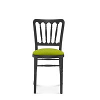Čierna drevená stolička so zeleným polstrovaním Fameg Malene