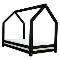 Čierna jednolôžková posteľ z borovicového dreva Benlemi Funny, 80 × 200 cm