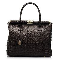 Čierna kožená kabelka Lisa Minardi Lantha