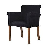 Čierna stolička s tmavohnedými nohami Ted Lapidus Maison Flacon