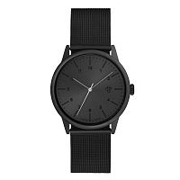 Čierne hodinky s metalickým ciferníkom CHPO Rawiya