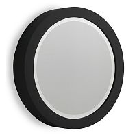 Čierne nástenné zrkadlo Geese Thick, Ø 40 cm
